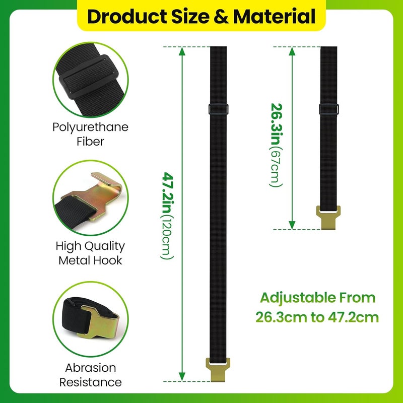 Gadgetzan 2 Pcs Trash Can Locks for Animals,Garbage Can Lid Locks with Metal Claw,Adjustable Garbage Straps Clips Outdoor for Keep Out Raccoon,Bear - Black - Image 2